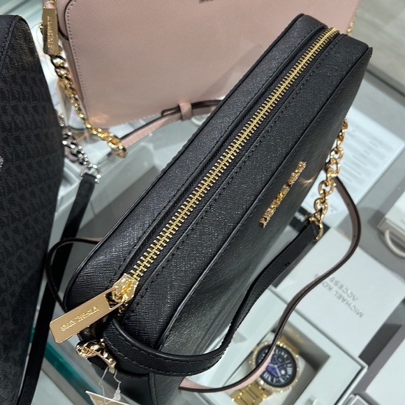 Michael Kors Jet Set Item Large East West Zip Crossbody Leather Black - Picture 5 of 17